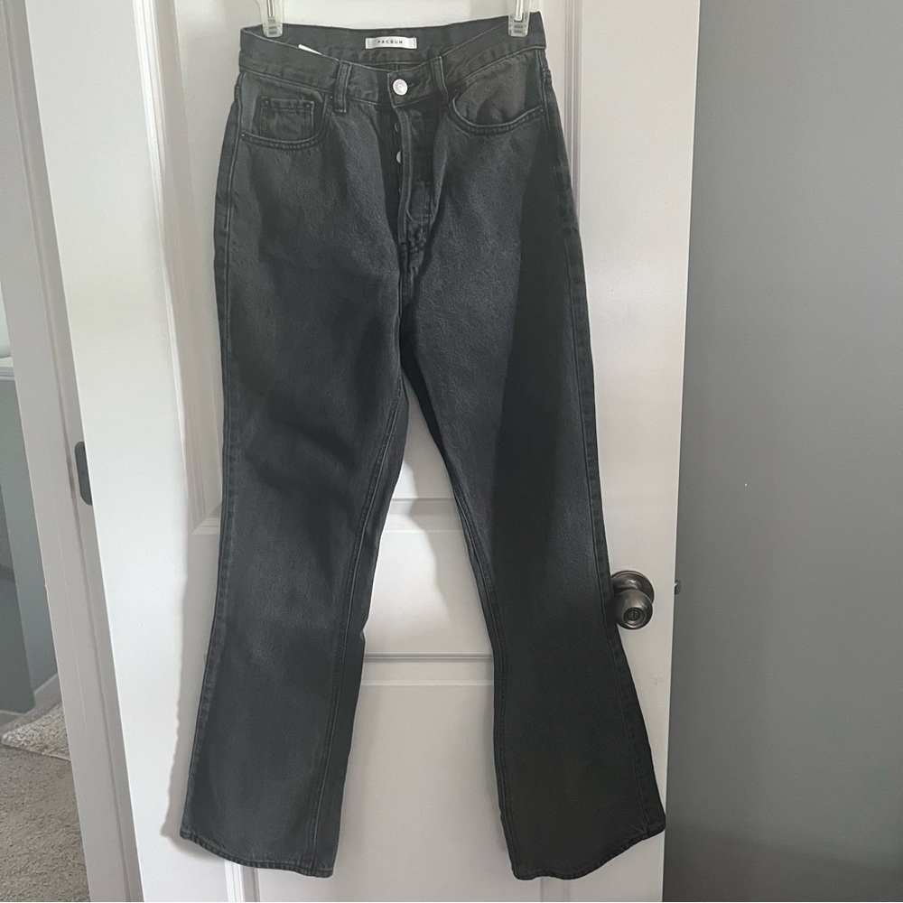 Pacsun high rise boot cut black jeans. Button fly.